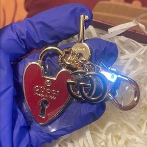Gucci Red Heart Keychain with Gold Accents, complimentary from Gucci beauty